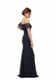 Affordable Off the Shoulder Long Lace Bridesmaid Dress with Flutter Sleeves UK