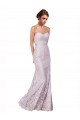 Affordable Floor Length Fitted Sweetheart Lace Bridesmaid Dress UK