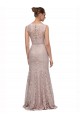 Affordable Long Sleeveless All Lace Bridesmaid Dress with Scoop Neckline UK