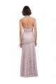 Affordable Floor Length Long Mermaid Lace Bridesmaid Dress with Low Back UK