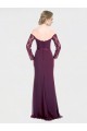 Affordable Full Length Long Bridesmaid Dress with Lace Off The Shoulder Bodice UK
