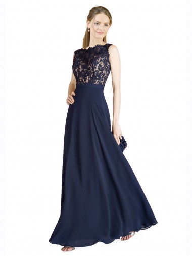 Affordable Bateaux Neckline A-Line Lace Bridesmaid Dress with Top Nude Layer UK