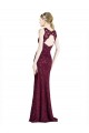 Affordable Long Lace Bridesmaid Dress with Peekaboo Bodice and Keyhole Back UK