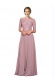 Affordable Off the Shoulder Lace Crop Top A-Line Chiffon Bridesmaid Dress UK