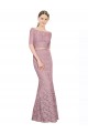 Affordable Short Sleeves Crop Top Mermaid Lace Bridesmaid Dress UK