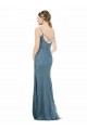 Affordable Deep V-Neck All Over Chantilly Lace Bridesmaid Dress with Criss Cross Open Back UK