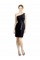 Affordable One Shoulder Short Lace Bridesmaid Dress with Satin Waistband UK