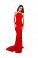 Affordable High Neck Long Lace Bridesmaid Dress with Open Back Straps UK