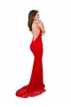Affordable High Neck Long Lace Bridesmaid Dress with Open Back Straps UK
