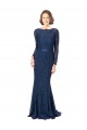 Affordable Long Sleeves Floor Length Vintage Lace Bridesmaid Dress with Deep V-Back UK