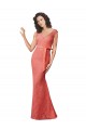 Affordable Mermaid Long V-Neck Lace Bridesmaid Dress with Open Back UK