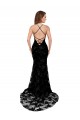 Affordable High Neckline Lace Open Back Bridesmaid Dress with High Slit UK