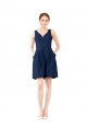 Affordable V-Neck A-Line Satin Bridesmaid Dress with Pockets UK