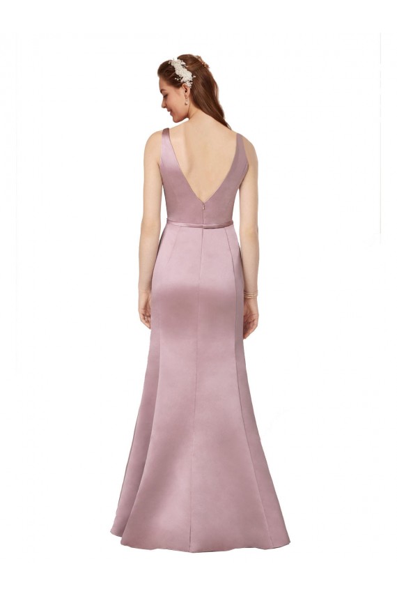 Affordable Formal and Sexy Satin Bridesmaid Dress with Side Cutouts UK