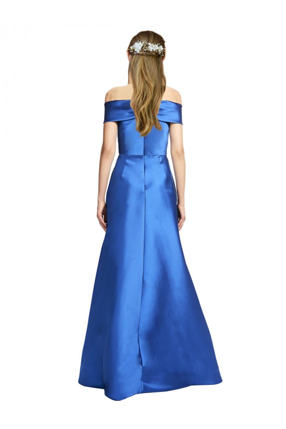 Affordable Sleeveless Off the Shoulder Ball Gown Satin Bridesmaid Dress UK