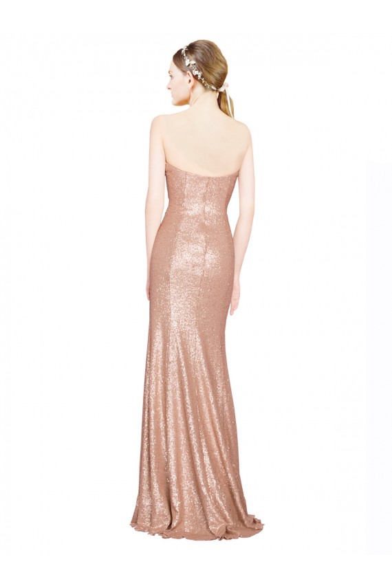 Affordable Sweetheart Full Length Long Sequin Bridesmaid Dress UK