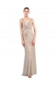 Affordable Faux Surplice V-Neck Slim Sparkling Sequin Bridesmaid Dress UK