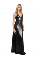 Affordable Full Length A-Line Sequin Bridesmaid Dress with Spaghetti Straps V-Neckline UK