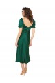 Affordable Ruched Sleeve Silky Satin Bridesmaid Dress UK