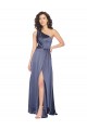 Affordable Draped Silky Satin Bridesmaid Dress with Tied Waist UK