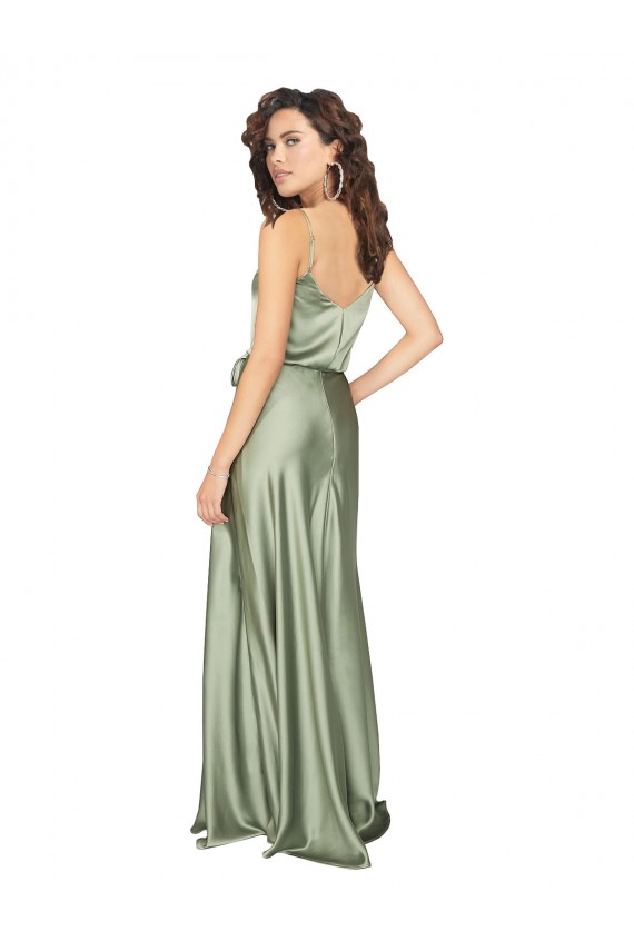 Affordable Silky Satin Bridesmaid Dress with Tied Waist UK