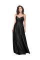 Affordable Full Length V-Neckline Silky Satin Bridesmaid Dress with Full Skirt UK