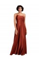 Affordable Sophisticated One Shoulder Silky Satin Bridesmaid Dress with Full Skirt UK