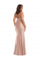 Affordable Deep V-Neck Silky Satin Mermaid Bridesmaid Dress with Side Slit UK