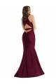 Affordable Plunge Neckline Cutout Low Back Silky Satin Mermaid Bridesmaid Dress UK