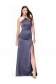 Affordable Fit and Flare Silky Satin Bridesmaid Dress UK