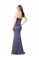Affordable Fit and Flare Silky Satin Bridesmaid Dress UK