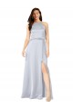 Affordable Halter Neck Silky Satin Bridesmaid Dress with Strappy Back UK