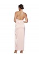 Affordable One Shoulder Full Length Long Silky Satin Bridesmaid Dress with Thigh Split UK