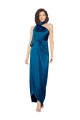 Affordable High Halter Neck Silky Satin Bridesmaid Dress with Sash Overlay and Side Split UK