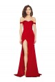 Affordable Off the Shoulder Sweetheart Bustier Style Silky Satin Bridesmaid Dress with Side Split UK