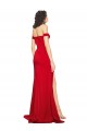 Affordable Off the Shoulder Sweetheart Bustier Style Silky Satin Bridesmaid Dress with Side Split UK