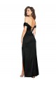 Affordable Fitted Sweetheart Neckline Silky Satin Bridesmaid Dress with Off the Shoulder Sleeves and High Slit UK