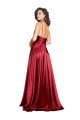 Affordable Silky Satin Cowl Neckline Long Bridesmaid Dress with Spaghetti Straps UK