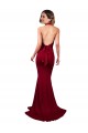 Affordable Halter Mermaid Plunge V-Neckline Open Back Bow Tie Spandex Bridesmaid Dress UK