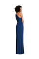 Affordable Grecian Inspired One Shoulder Twist Draped Maxi Spandex Bridesmaid Dress UK