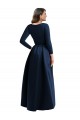 Affordable Long Sleeves Wrapped Spandex Bridesmaid Dress with High Low Full Skirt and Pockets UK