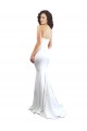 Affordable Sweetheart Strapless High Neck Long Crepe Bridesmaid Dress UK