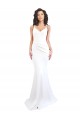 Affordable Fishtail Shape Spaghetti Straps Open Back Crepe Bridesmaid Dress with Ruffles UK