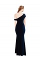 Affordable Draped Off the Shoulder Fitted Crepe Bridesmaid Dress UK