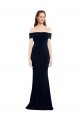 Affordable Off the Shoulder Fitted Crepe Bridesmaid Dress with Back Cut Out UK
