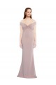 Affordable Knotted Off the Shoulder Crepe Bridesmaid Dress with Cut-Out Back UK