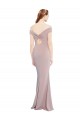 Affordable Knotted Off the Shoulder Crepe Bridesmaid Dress with Cut-Out Back UK