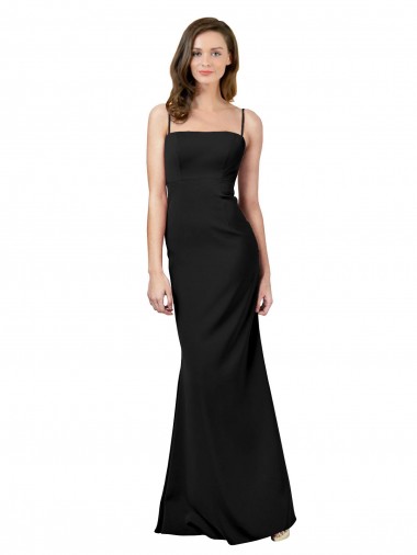 Affordable Fit and Flare Slim Crepe Bridesmaid Dress with Cutout Back UK
