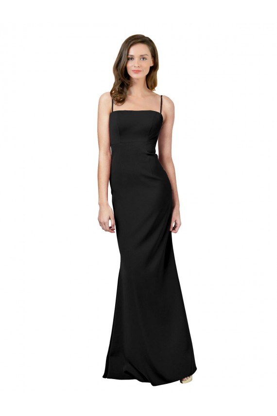Affordable Fit and Flare Slim Crepe Bridesmaid Dress with Cutout Back UK