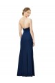 Affordable Strapless Fit and Flare Long Crepe Bridesmaid Dress with Knot and Slit UK